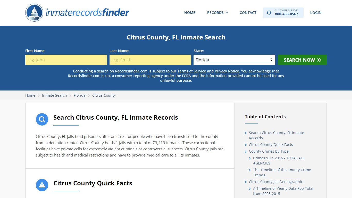 Citrus County, FL Inmate Lookup & Jail Records Online